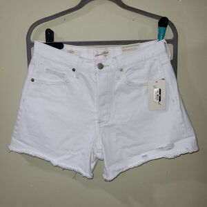 Universal Thread Size 4 Non Stretch Cotton 90s Baggy White Distressed Shorts NWT